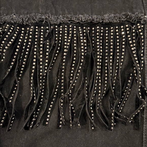 Zara Black Fringe Button-Up Shacket - Picture 3 of 4